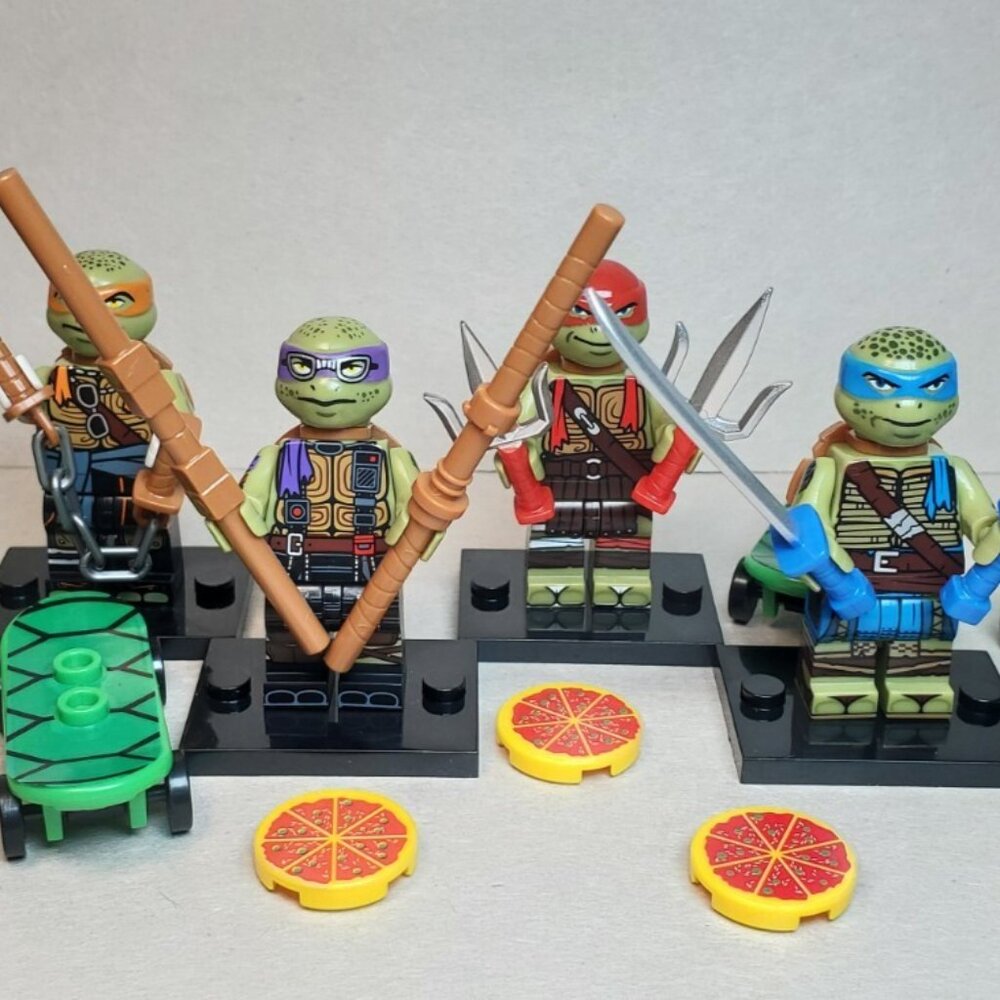 Custom Printed MOC Teenage Mutant Ninja Turtles Movie Minifigures 4 Pack